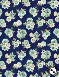 Wilmington Prints Blissful Floral Toss Navy