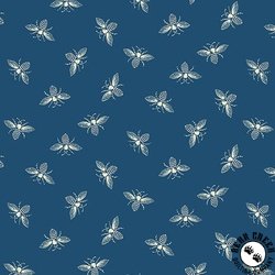 Andover Fabrics Petite Beehive Petite Bee Cobalt