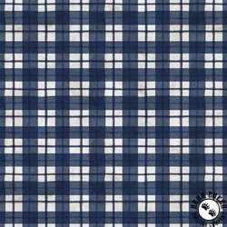 P&B Textiles Farmhouse Americana Patriotic Plaid Navy