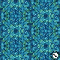 Studio E Fabrics Flower Fusion Geometric Flower Blue/Green Studio E Fabrics Flower Fusion Geometric Flower Blue/Green
