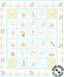 Maywood Studio Little Chicks Flannel Alphabet Panel Aqua