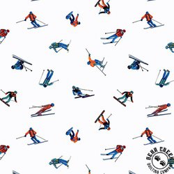 Blank Quilting Slopeside Mini Skiers White