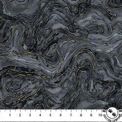 Northcott Midas Touch Wave Texture Black