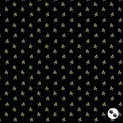 Andover Fabrics Little Clover Polka Clover Black Andover Fabrics Little Clover Polka Clover Black