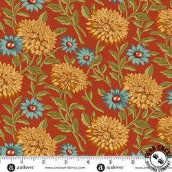 Andover Fabrics Autumn Woods Woodland Bloom Red