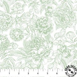 Northcott Blush Floral Toile Green