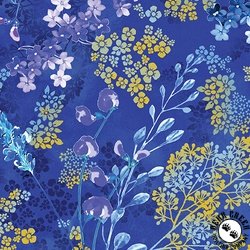 Benartex Metallic Impressions Metallic Sprigs Cobalt Benartex Metallic Impressions Metallic Sprigs Cobalt