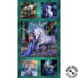 Clothworks Unicorn Magic Panel Teal