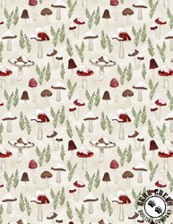Wilmington Prints Woodland Snowmen Mushrooms All Over Cream Wilmington Prints Woodland Snowmen Mushrooms All Over Cream