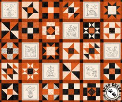 Maywood Studio Spooky Stitches Running Blocks Orange