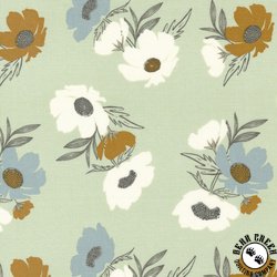 Moda Woodland and Wildflowers Bold Bloom Pale Mint