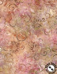 Wilmington Prints Oasis Batik Floral Swirls Pink/Orange