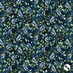 Henry Glass Awakenings Blue Bird Toss Blue