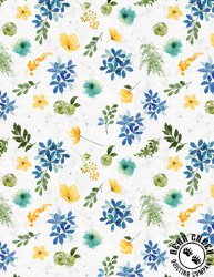Wilmington Prints Sunlit Serenade Large Floral White Wilmington Prints Sunlit Serenade Large Floral White