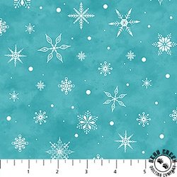 Northcott Woodland Wishes Snowflake Teal Northcott Woodland Wishes Snowflake Teal