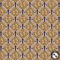Lewis and Irene Fabrics Isabella Hidcote Tree on Darkest Plum