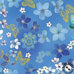 Benartex Metallic Impressions Ethereal Field Light Blue Benartex Metallic Impressions Ethereal Field Light Blue