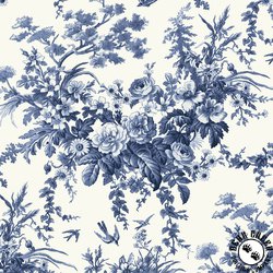 Windham Fabrics Jasper Blue Bird Sanctuary Ivory