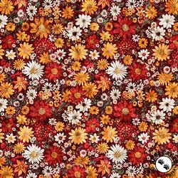 QT Fabrics Rule the Roost Packed Flowers Brick QT Fabrics Rule the Roost Packed Flowers Brick