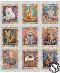 QT Fabrics Quilt Room Kitties Cat Panel
