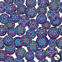 QT Fabrics Royale Stained Glass Circles White QT Fabrics Royale Stained Glass Circles White