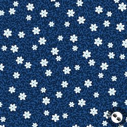 Benartex Seaside Garden Wild Strawberries Cobalt Benartex Seaside Garden Wild Strawberries Cobalt