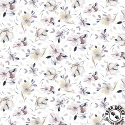 P&B Textiles Meadow At Dusk Flower Toss White