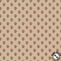 Windham Fabrics Circa Turkey Red Corsage Tan