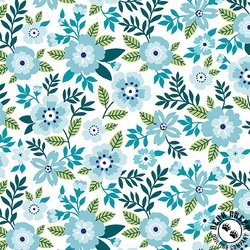 Benartex Seaside Garden Asters Aquamarine Benartex Seaside Garden Asters Aquamarine