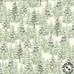 P&B Textiles Believe Packed Trees Cream/Green P&B Textiles Believe Packed Trees Cream/Green