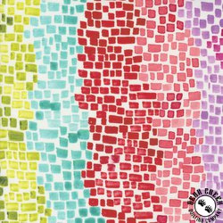 Moda Coming Up Roses Pixel Petals Rainbow