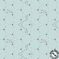 Blank Quilting Science Lab Hexagons Aqua