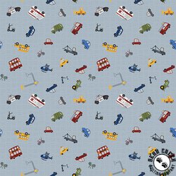 Riley Blake Designs It Takes a Village Traffic Jam Gray