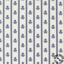 Moda American Gatherings III Stripe Bouquet Cloud/Nautical Blue