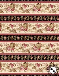 Wilmington Prints Crimson Majesty Border Stripe Multi Wilmington Prints Crimson Majesty Border Stripe Multi