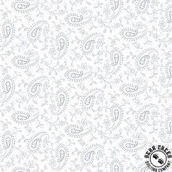 Henry Glass Quilter's Flour VI Paisley White on White