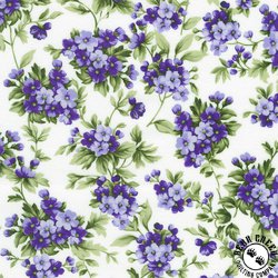 Robert Kaufman Fabrics Georgina Flowers Vintage White