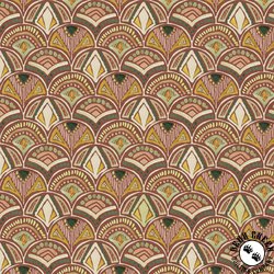 P&B Textiles Floral Chic Decorative Scallops Brown