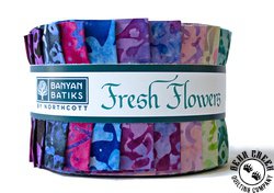 Fresh Flowers Mini Strip Roll by Northcott Banyan Batiks