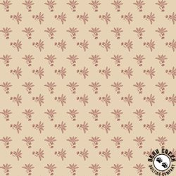 Marcus Fabrics Pint Sized Neutrals Ferny Plant Red