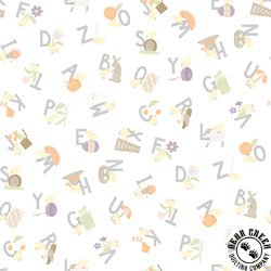 Maywood Studio Little Chicks Flannel Alphabet Tossed White