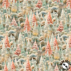 Blank Quilting Comfort and Joy Allover Trees Light Aqua