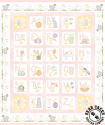 Maywood Studio Little Chicks Flannel Alphabet Panel Pink