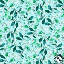 Michael Miller Fabrics Flower Lake Winding Flower Aqua