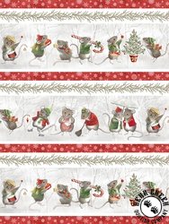 Northcott The Christmas Mouse Flannel Border Stripe Northcott The Christmas Mouse Flannel Border Stripe