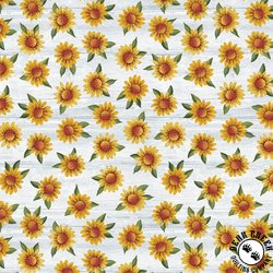 Benartex Spring Hill Farm Sunflower Light Grey