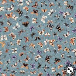 QT Fabrics Night Owls Moths Dusty Teal QT Fabrics Night Owls Moths Dusty Teal