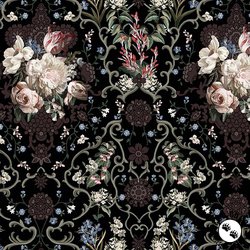 Studio E Fabrics Art of Midnight Floral Medallion Midnight