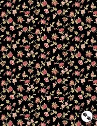 Wilmington Prints Crimson Majesty Trailing Floral Black