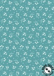 Lewis and Irene Fabrics A Winter's Moon Snowdrops Warm Aqua with Pearl Lewis and Irene Fabrics A Winter's Moon Snowdrops Warm Aqua with Pearl